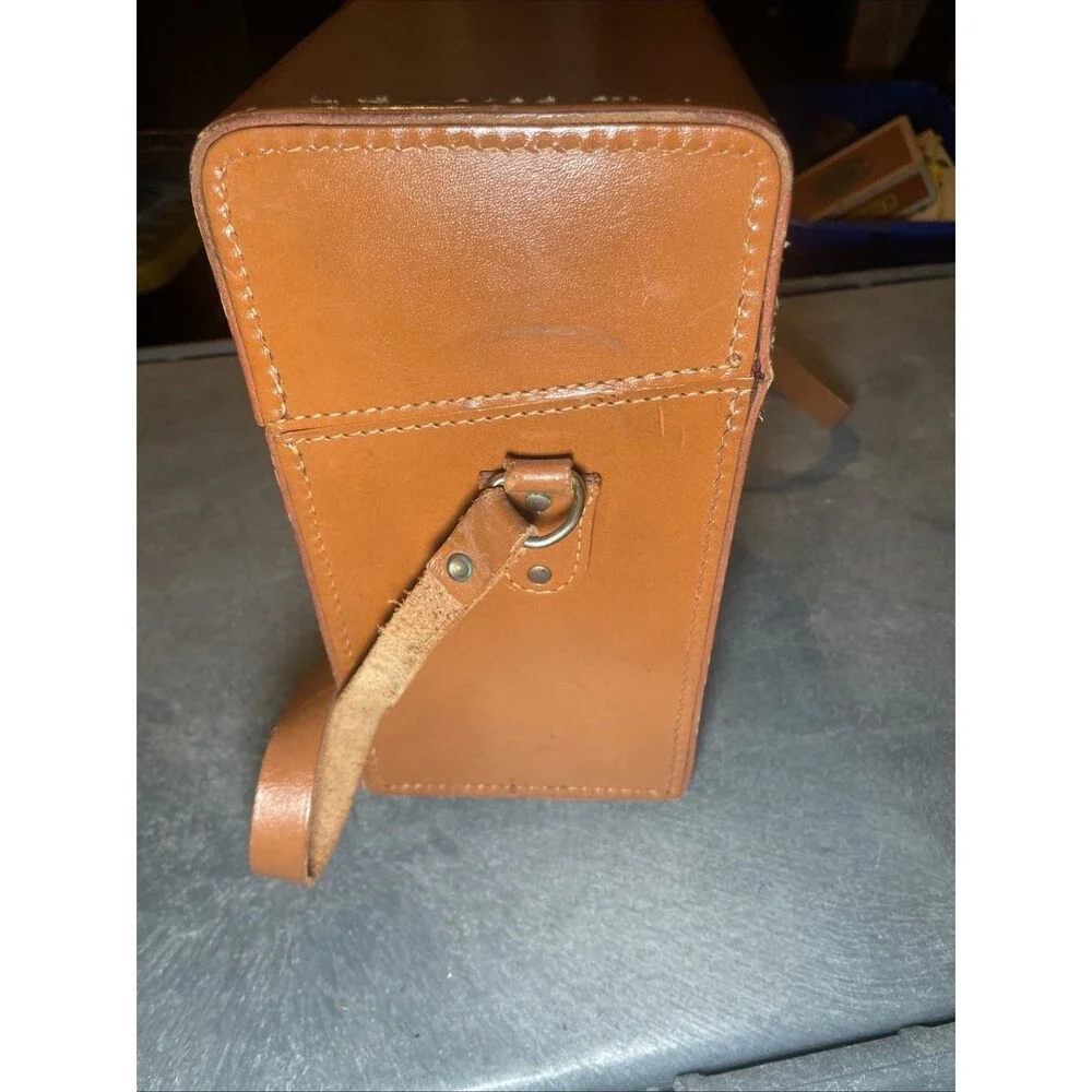 Vintage Polaroid Hard Leather Compartment Carrying Case Bag Model 309 Brown